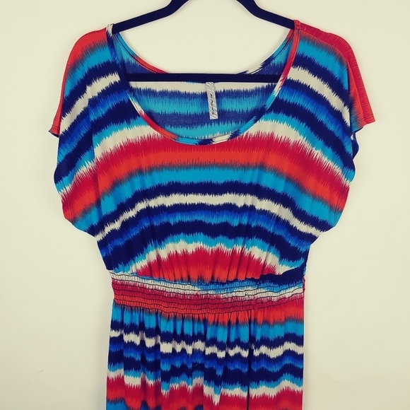 Mi Manchi Stripe Short Sleeve Dress Swim Cover Up - Picture 5 of 6